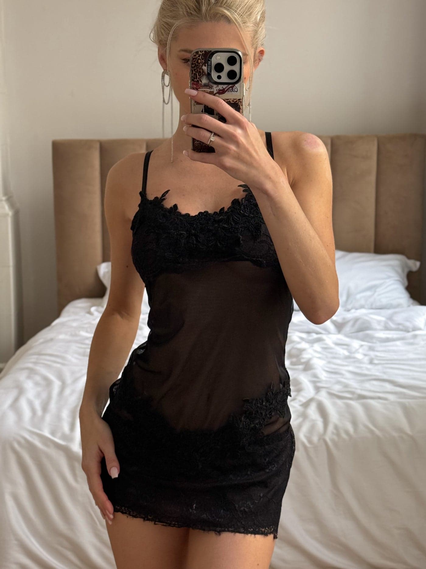 Alexandra Black Bride Babydoll Kısa