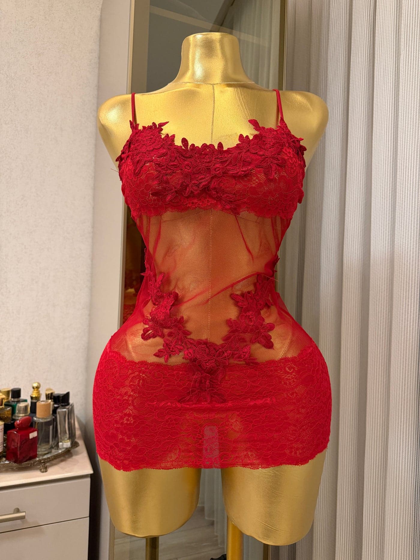Alexandra Red Bride Babydoll Kısa