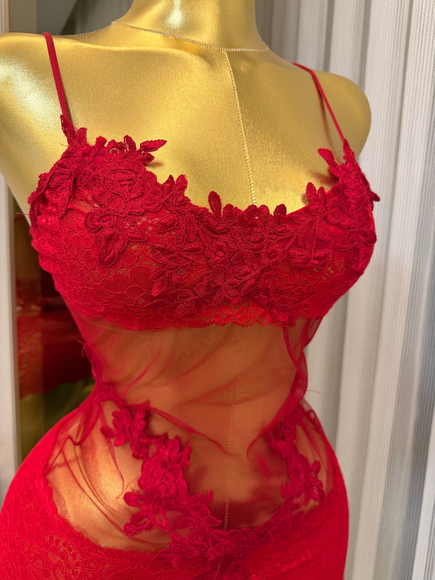 Alexandra Red Bride Babydoll Kısa