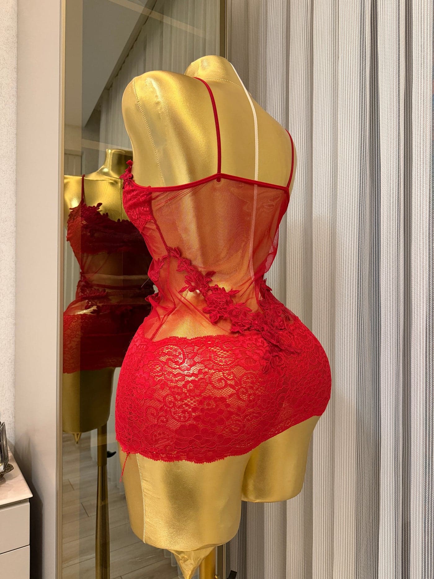 Alexandra Red Bride Babydoll Kısa