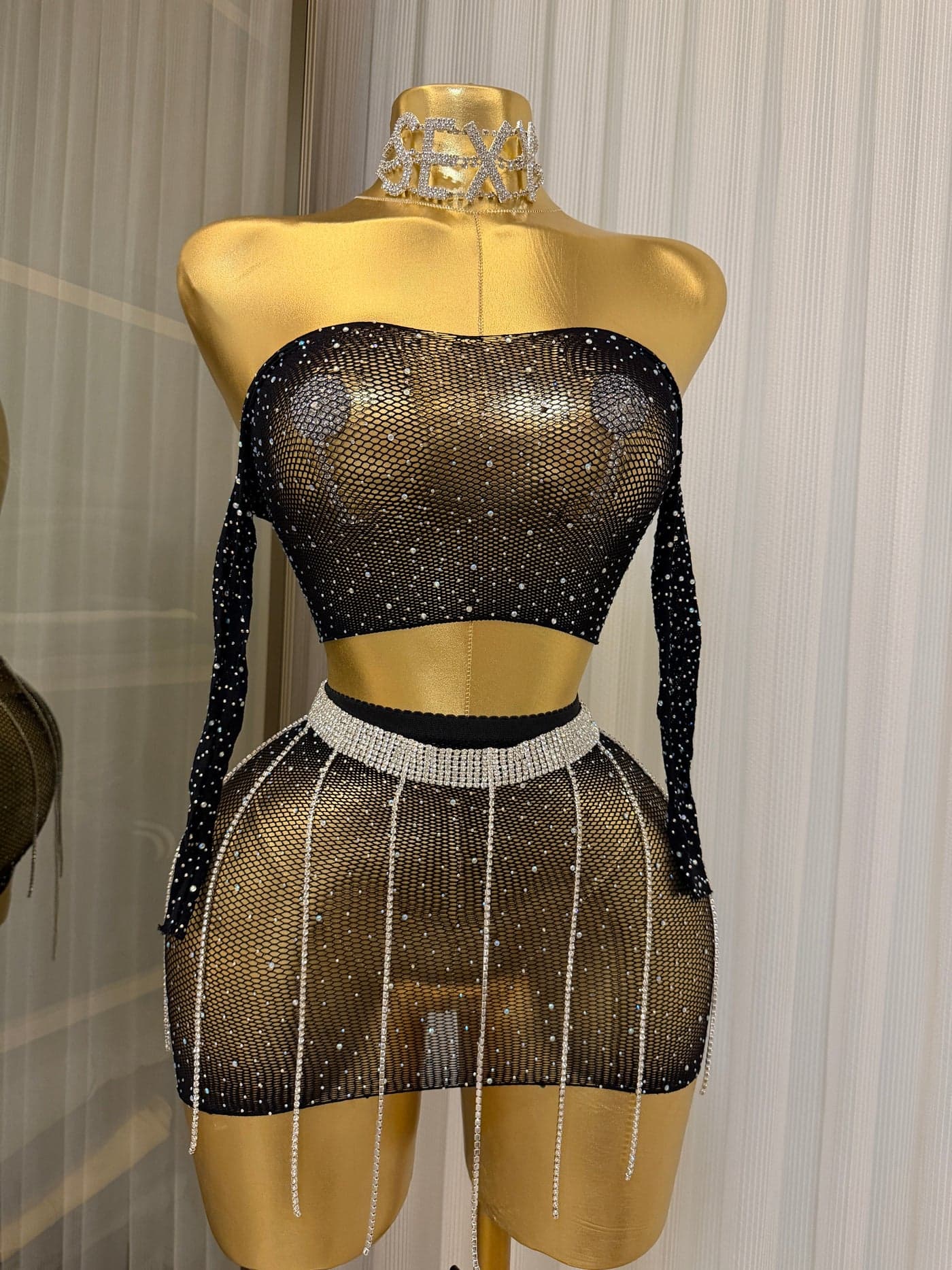 Full Aksesuarlı Etek ve Crop Lux Set