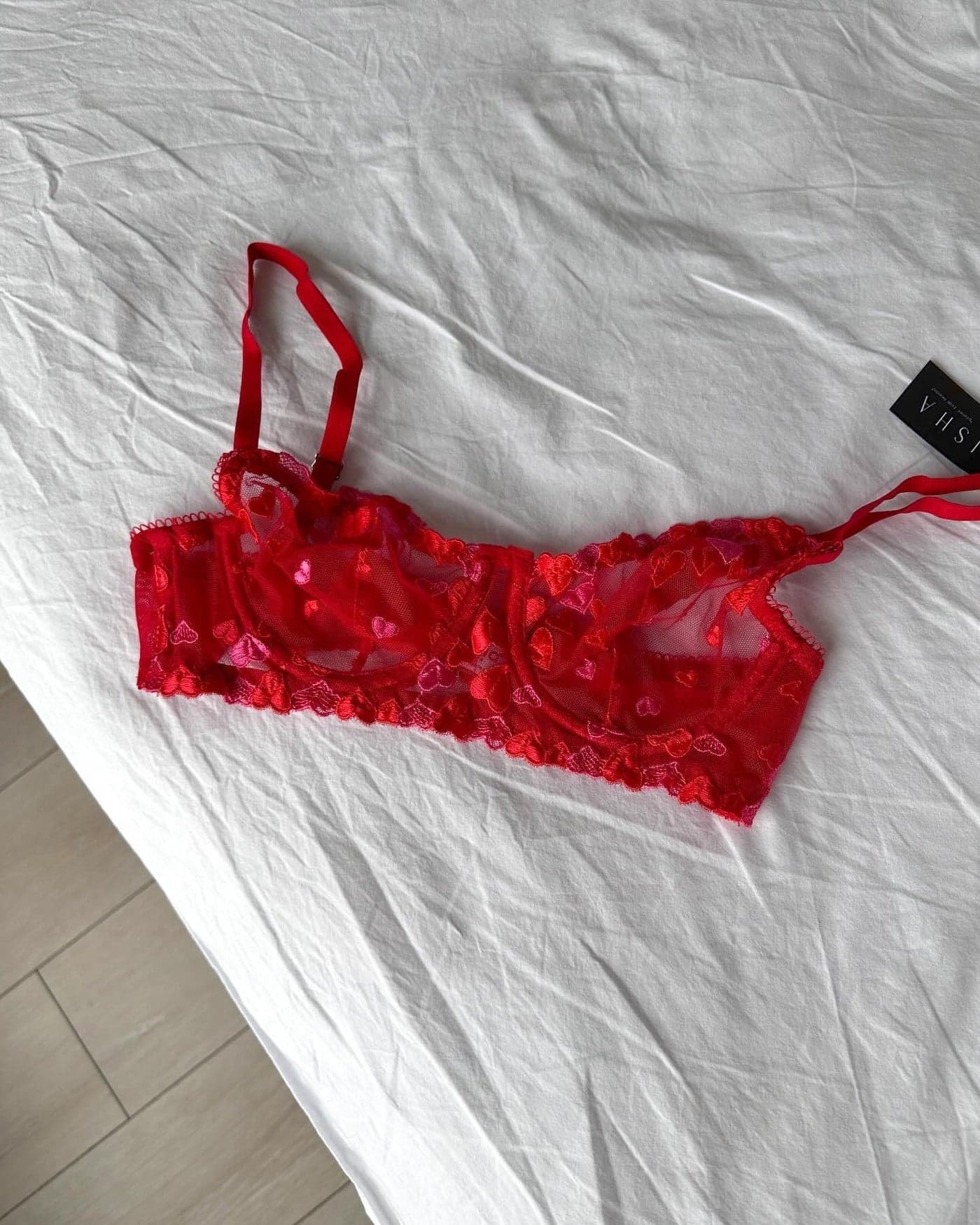 Red Hearty Bra Set