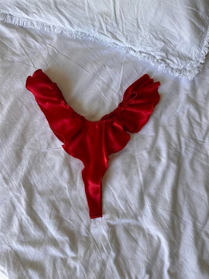 Satin Reddish Brezilian Thong