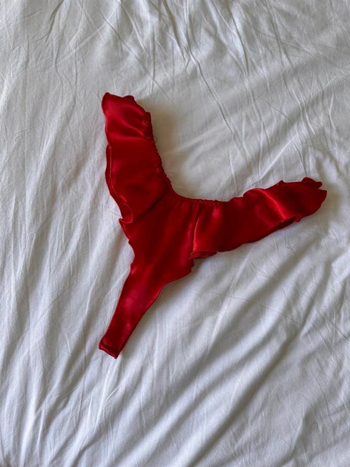 Satin Reddish Brezilian Thong